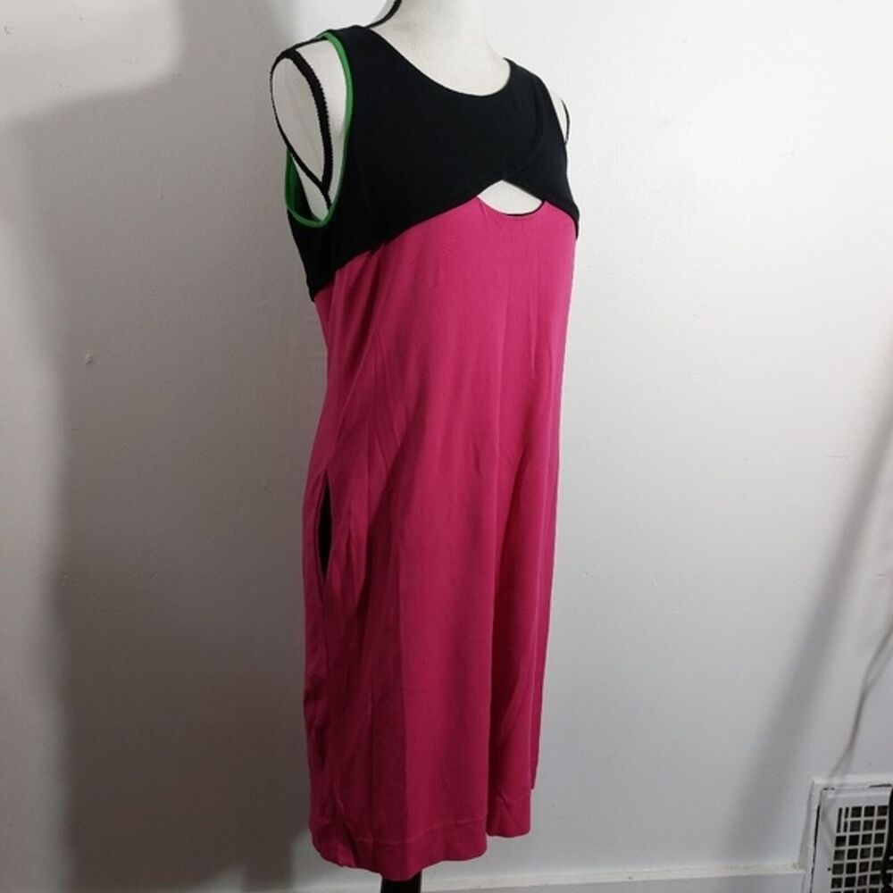 Cynthia Cynthia Steffe Black Pink Green Color Block Knit Sheath Dress Size S - Picture 3 of 9